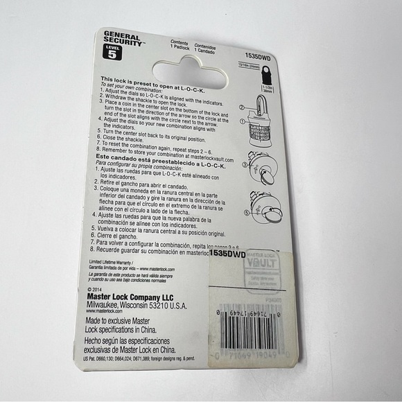 Master Lock 1535DWD Word Combination Padlock Teal Blue Anti Shim Brand New - Picture 2 of 2